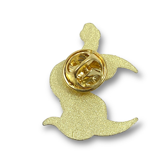 Gold enamel galaxy snake on a crescent moon pin - Picture 5 of 8